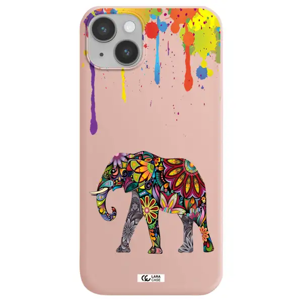 Mandala Elephant Apple iPhone 14 plus Silicone pastel pink Case