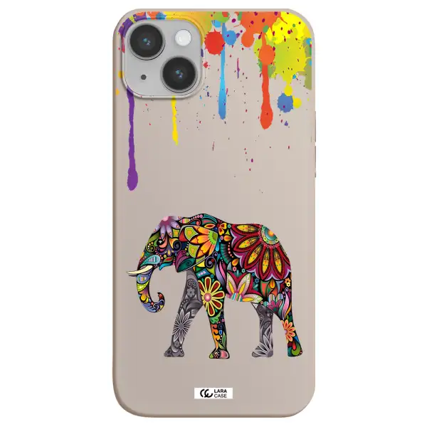 Mandala Elephant Apple iPhone 14 plus Silicone Stone Case