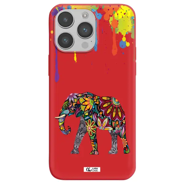 Mandala Elephant Apple iPhone 14 pro max Silicone Imperial Red Case