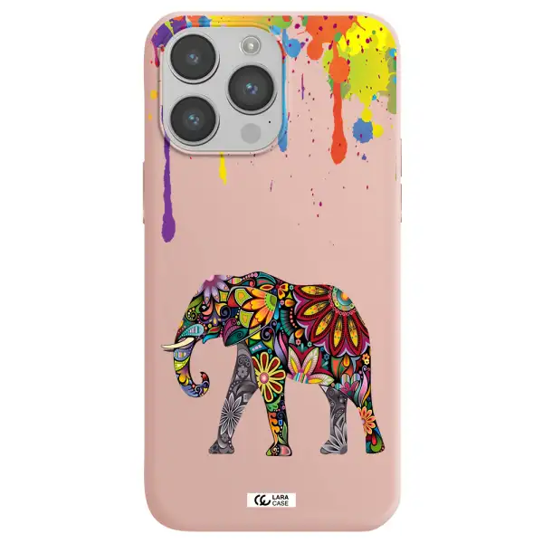 Mandala Elephant Apple iPhone 14 pro Silicone pastel pink Case