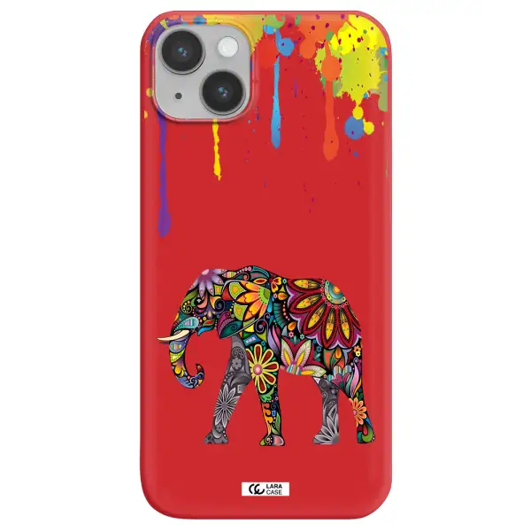 Mandala Elephant Apple iPhone 14 Silicone Imperial Red Case