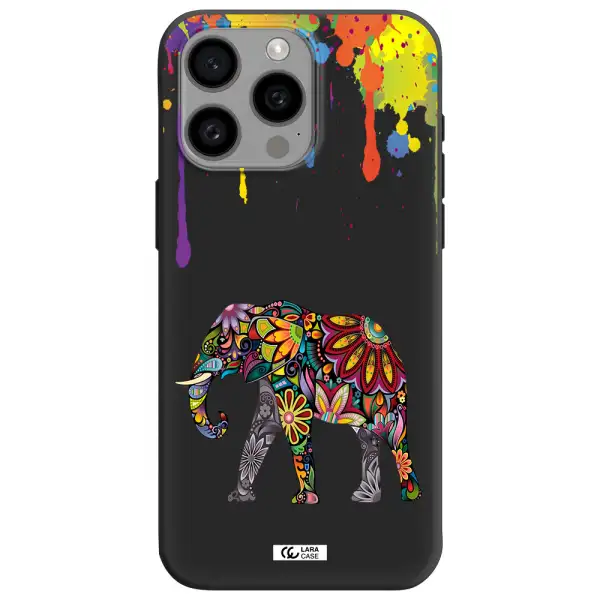 Mandala Elephant Apple Iphone 15 Pro max Silicone black Case