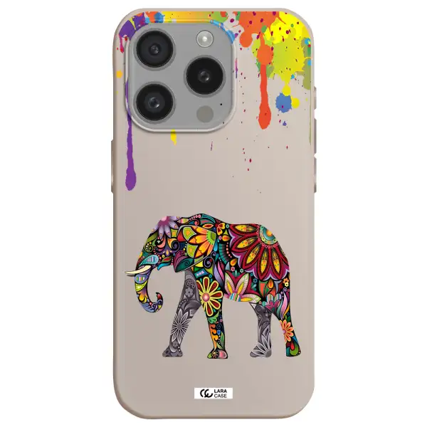 Mandala Elephant Apple Iphone 15 Pro Silicone Stone Case
