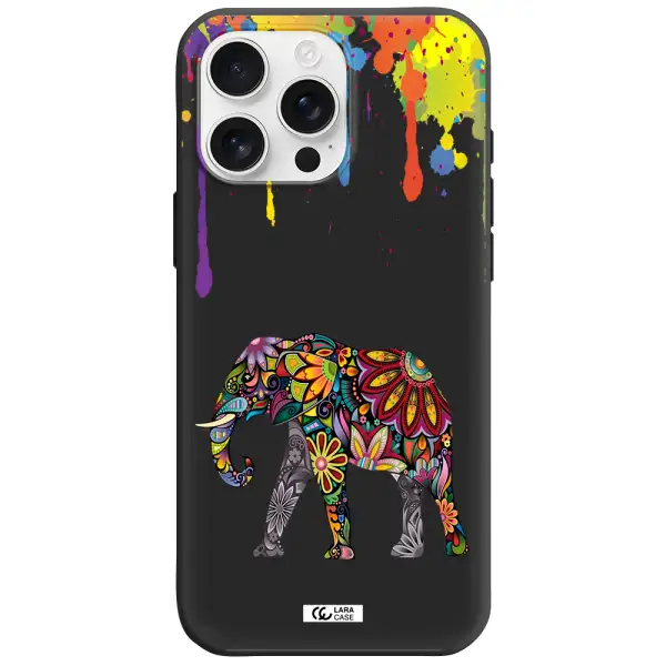 Mandala Elephant Apple Iphone 16 Pro Max Silicone Black Case