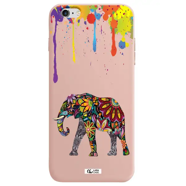 Mandala Elephant Apple iPhone 6 plus Silicone pastel pink Case