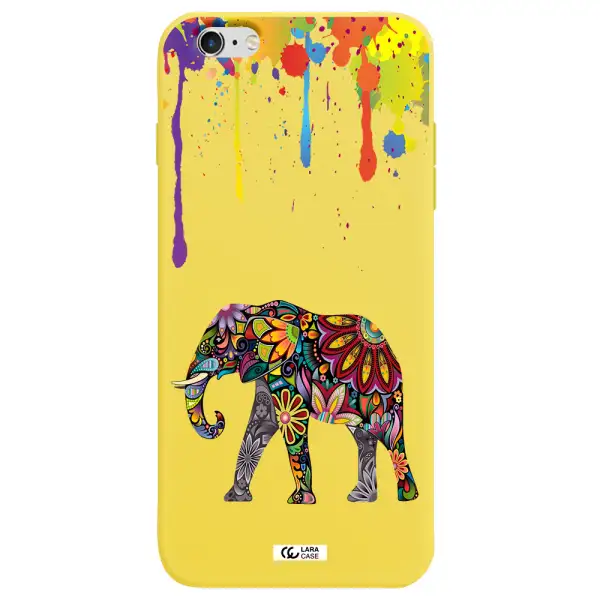 Mandala Elephant Apple iPhone 6 s plus Silicone canary yellow Case