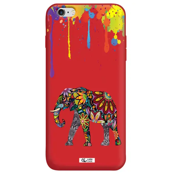Mandala Elephant Apple iPhone 6 s plus Silicone Imperial Red Case