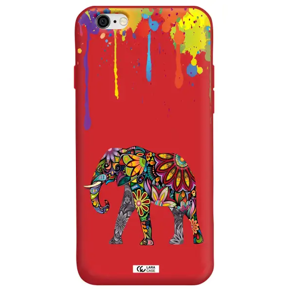 Mandala Elephant Apple iPhone 6 Silicone Imperial Red Case