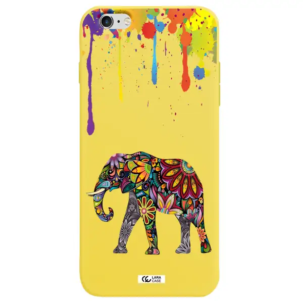 Mandala Elephant Apple iPhone 6S Silicone canary yellow Case