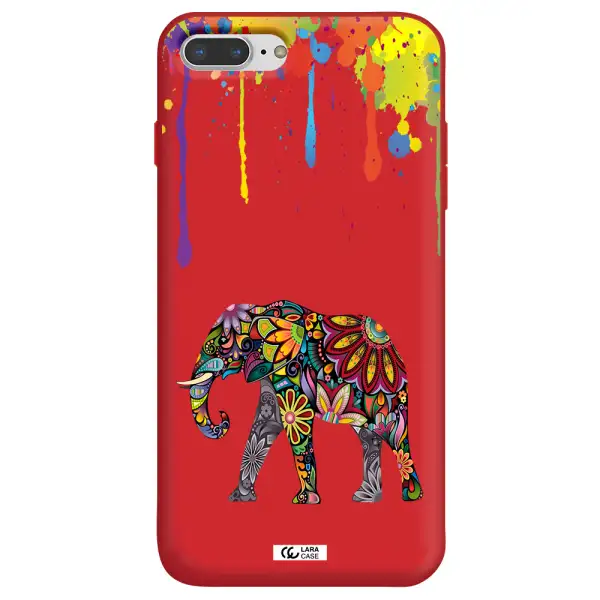Mandala Elephant Apple iPhone 7 plus Silicone Imperial Red Case