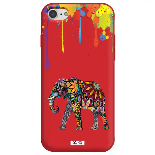 Mandala Elephant Apple iPhone 7 Silicone Imperial Red Case