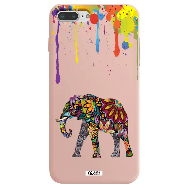 Mandala Elephant Apple iPhone 8 plus Silicone pastel pink Case