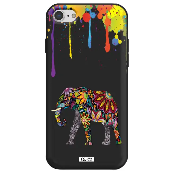 Mandala Elephant Apple iPhone 8 Silicone black Case