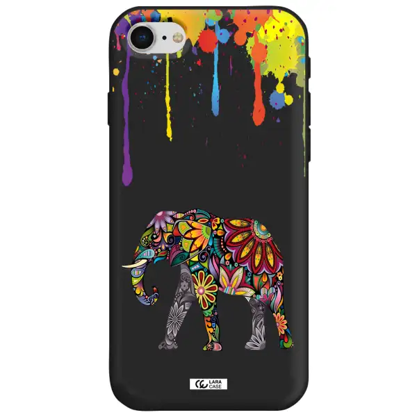 Mandala Elephant Apple iPhone se 2020 Silicone black Case