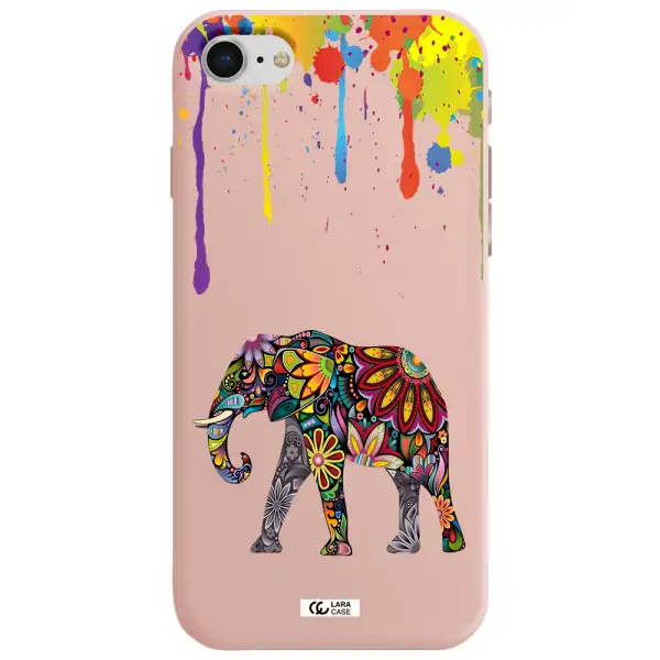 Mandala Elephant Apple iPhone se 2020 Silicone pastel pink Case