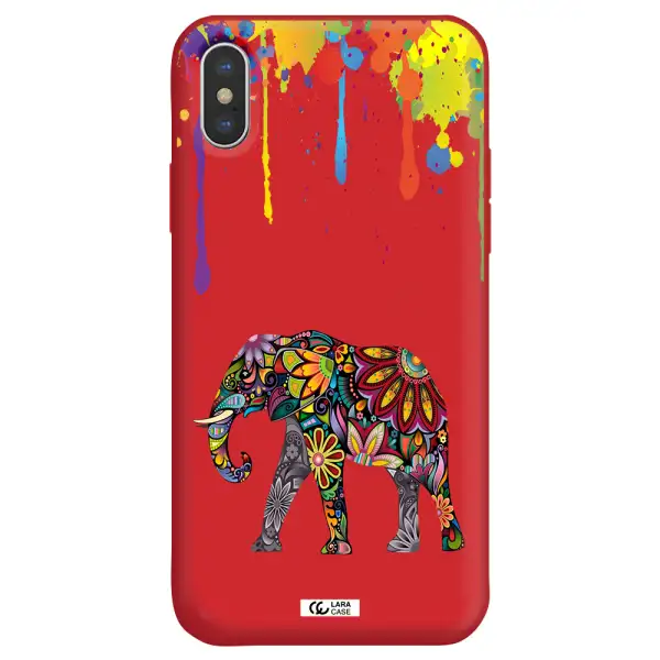 Mandala Elephant Apple iPhone X Silicone Imperial Red Case