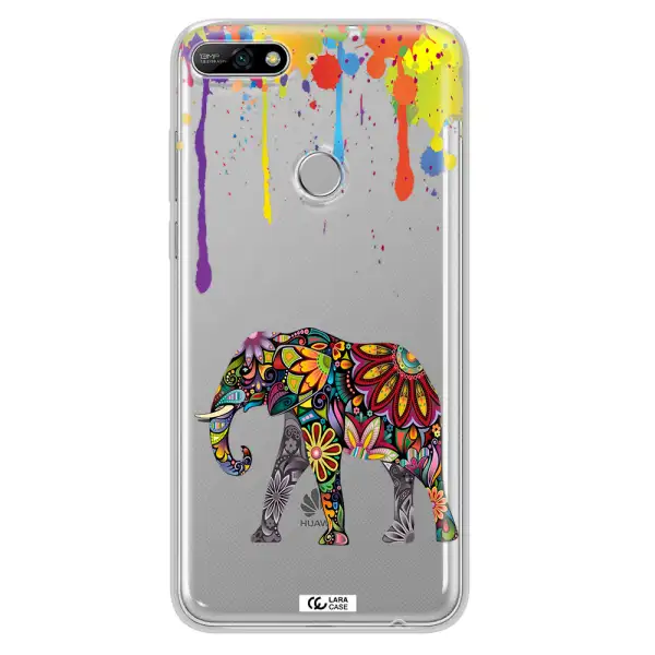 Mandala Elephant Huawei Y7 2018 Clear TPU Case