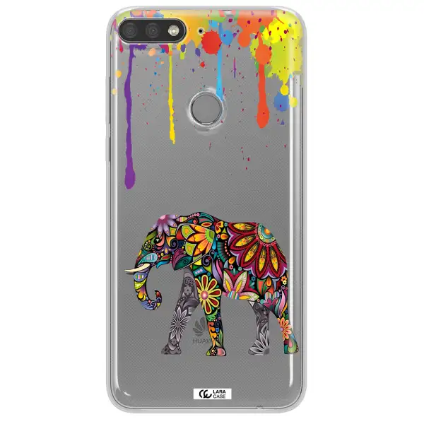 Mandala Elephant Huawei Y7 Prime 2018 Clear TPU Case