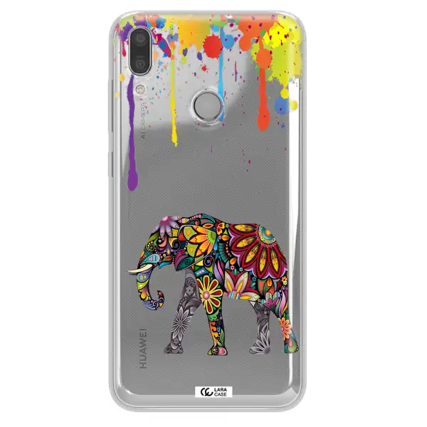 Mandala Elephant Huawei Y9 2019 Clear TPU Case