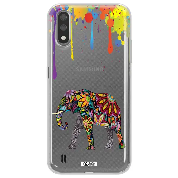 Mandala Elephant Samsung A01 Clear TPU Case