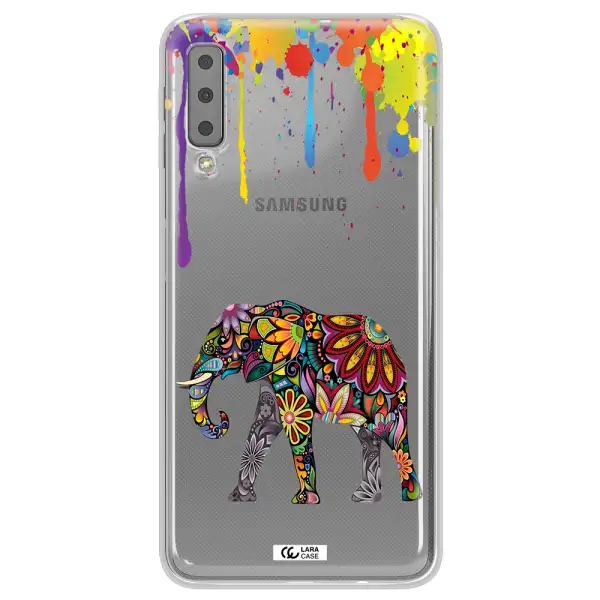 Mandala Elephant Samsung A7 2018 Clear TPU Case