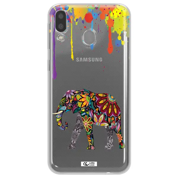 Mandala Elephant Samsung M20 Clear TPU Case
