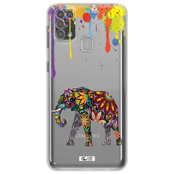 Mandala Elephant Samsung M31 Clear TPU Case