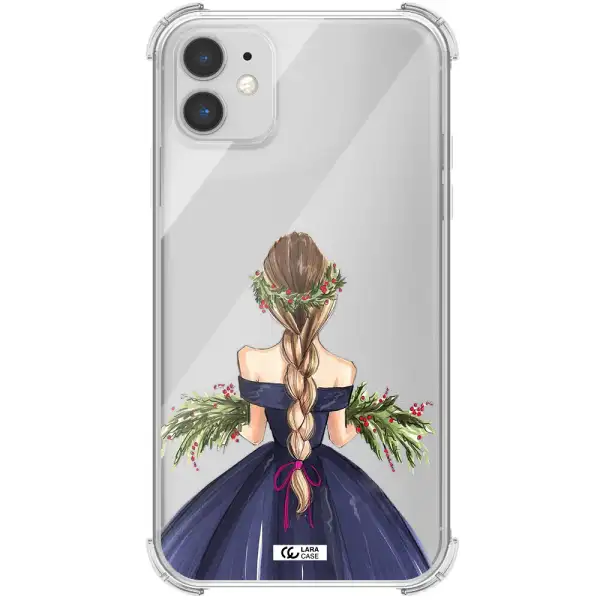 Long Hair Girl Watercolor Apple iPhone 11 Clear PC Case