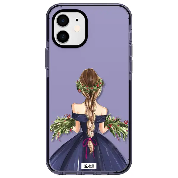 Long Hair Girl Watercolor Apple iPhone 11 impact Lilac Case