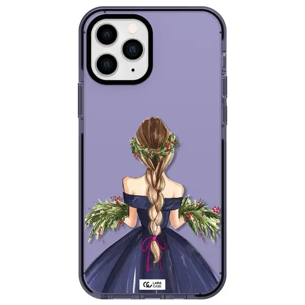 Long Hair Girl Watercolor Apple iPhone 11 pro impact Lilac Case