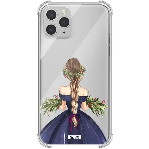 Long Hair Girl Watercolor Apple iPhone 11 pro max Clear PC Case