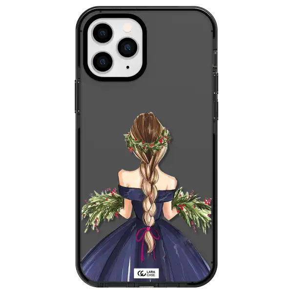 Long Hair Girl Watercolor Apple iPhone 11 pro max impact Smoke Black Case
