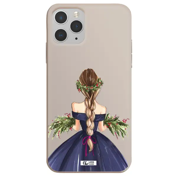 Long Hair Girl Watercolor Apple iPhone 11 pro max Silicone Stone Case