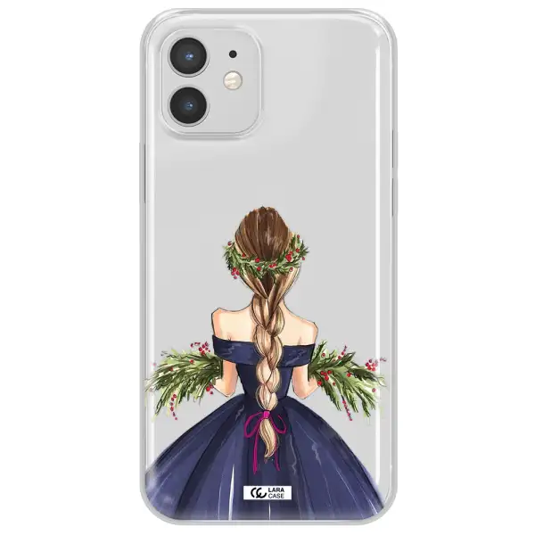 Long Hair Girl Watercolor Apple iPhone 12 Clear TPU Case