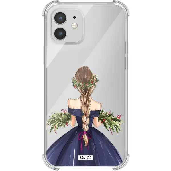 Long Hair Girl Watercolor Apple iPhone 12 mini Clear PC Case