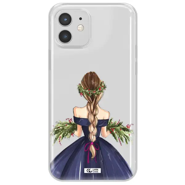 Long Hair Girl Watercolor Apple iPhone 12 mini Clear TPU Case