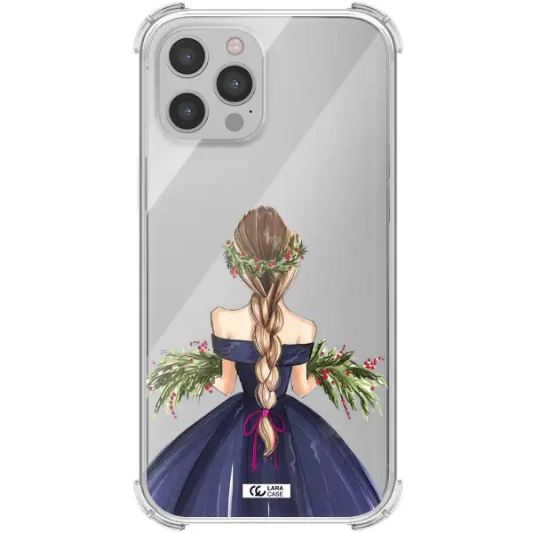 Long Hair Girl Watercolor Apple iPhone 12 pro max Clear PC Case