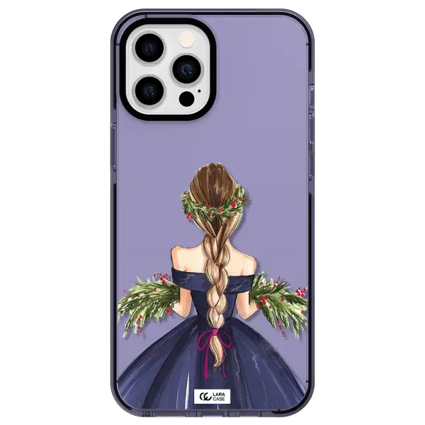 Long Hair Girl Watercolor Apple iPhone 12 pro max impact Lilac Case