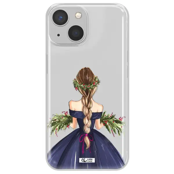 Long Hair Girl Watercolor Apple iPhone 13 mini Clear TPU Case