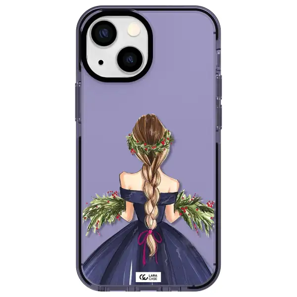 Long Hair Girl Watercolor Apple iPhone 13 mini impact Lilac Case