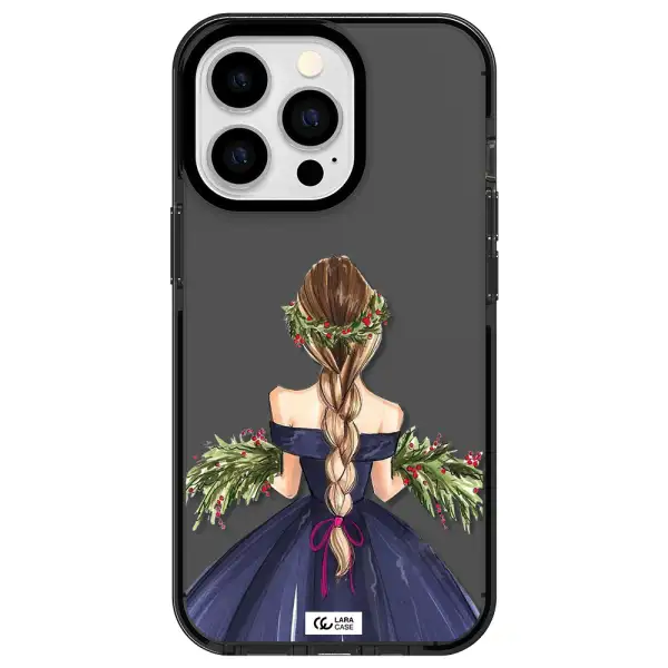 Long Hair Girl Watercolor Apple iPhone 13 Pro impact Smoke Black Case