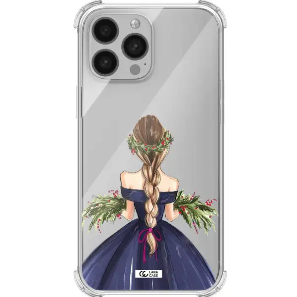 Long Hair Girl Watercolor Apple iPhone 13 Pro Max Clear PC Case