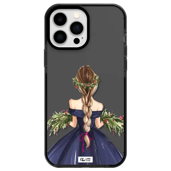 Long Hair Girl Watercolor Apple iPhone 13 Pro Max impact Smoke Black Case