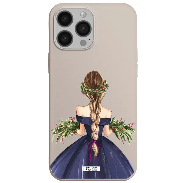 Long Hair Girl Watercolor Apple iPhone 13 Pro Silicone Stone Case