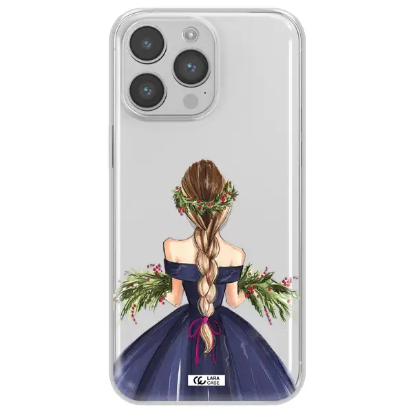 Long Hair Girl Watercolor Apple iPhone 14 pro Clear TPU Case