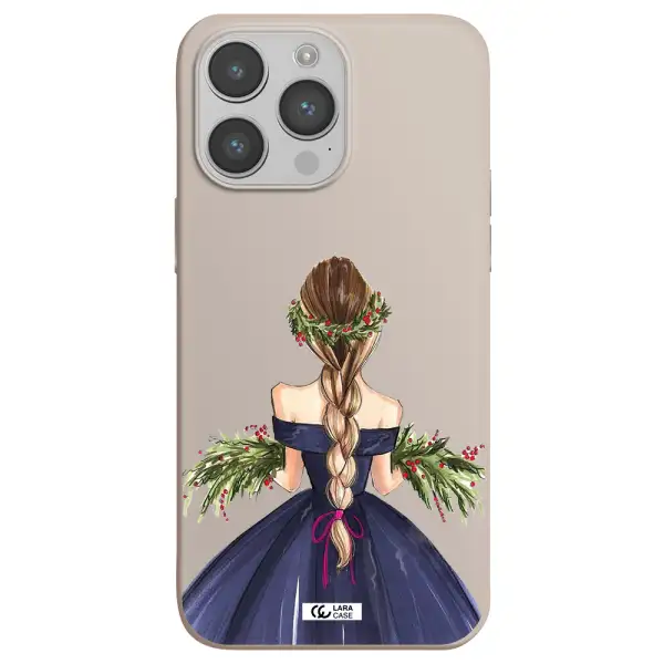 Long Hair Girl Watercolor Apple iPhone 14 pro Silicone Stone Case