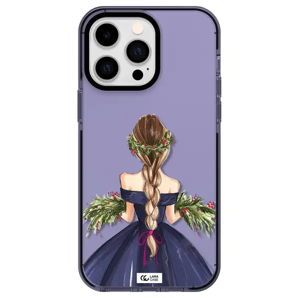 Long Hair Girl Watercolor Apple iPhone 15 Pro Max impact Lilac Case