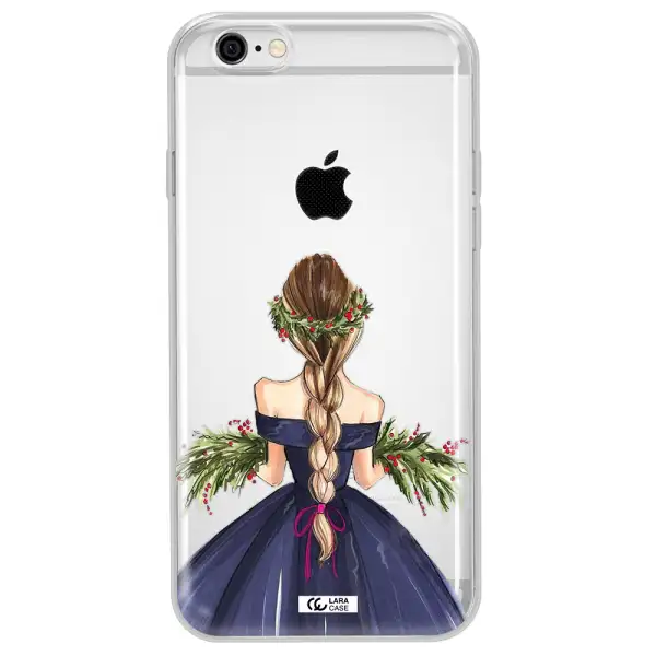 Long Hair Girl Watercolor Apple iPhone 6 Clear TPU Case