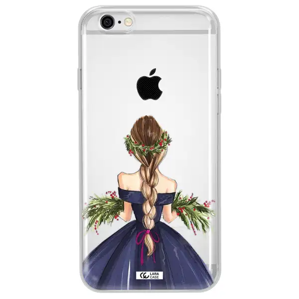 Long Hair Girl Watercolor Apple iPhone 6 plus Clear TPU Case
