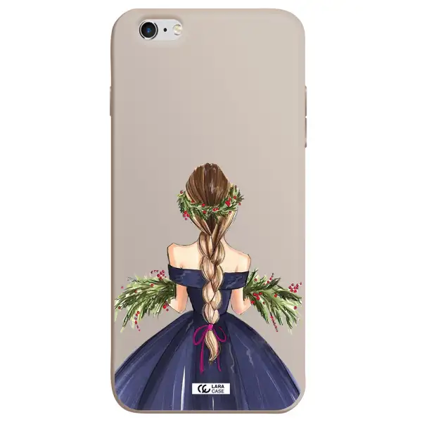 Long Hair Girl Watercolor Apple iPhone 6 plus Silicone Stone Case